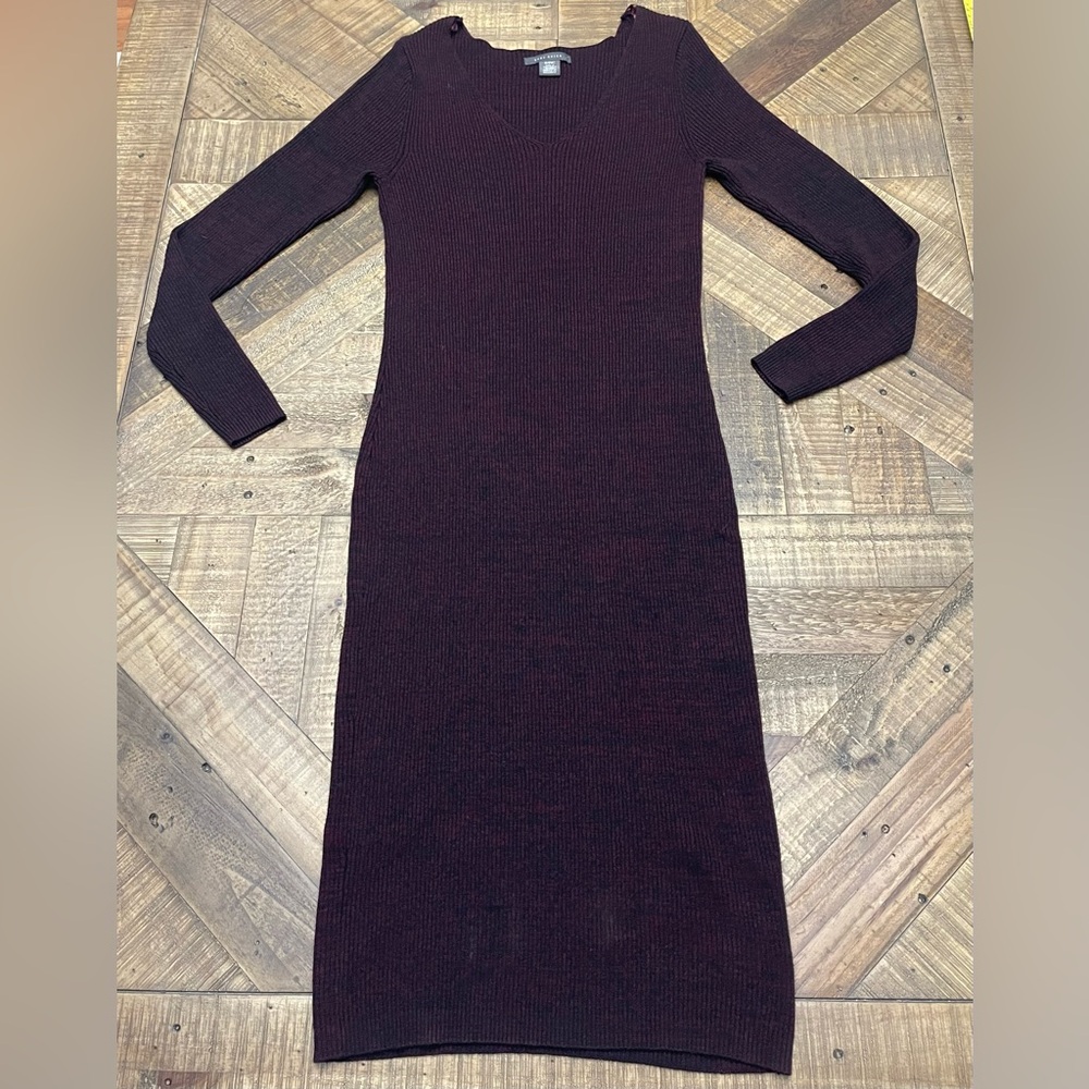 Suzy Shier Deep Burgundy Long Sleeve Dress